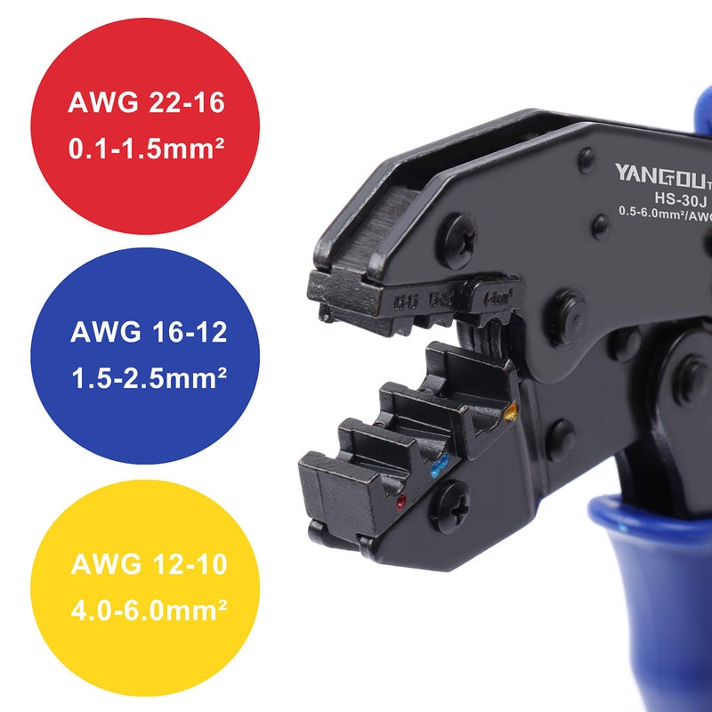 Yangoutool Electrical Wire Connectors Crimping Kit: 700pcs AWG 22-10 Terminals, Splices, Spades, Forks, Rings, and HS30J Ratchet Crimper Tool for Automotive Wiring - Image 4